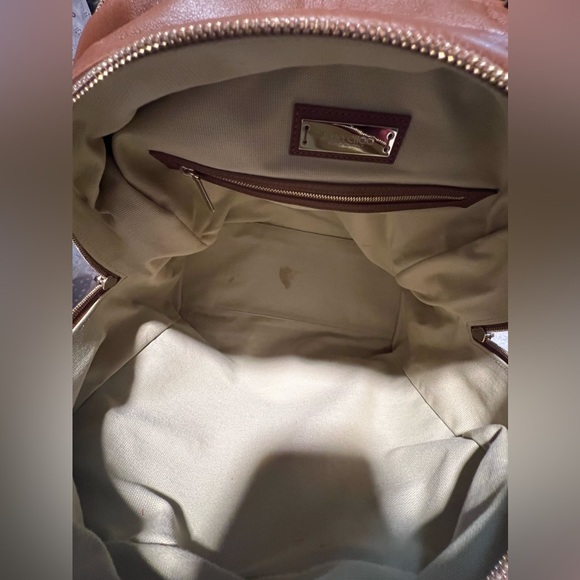 JIMMY CHOO Justine Handbag/Tote Brown/Tan Leather Shoulder Bag - Picture 12 of 16